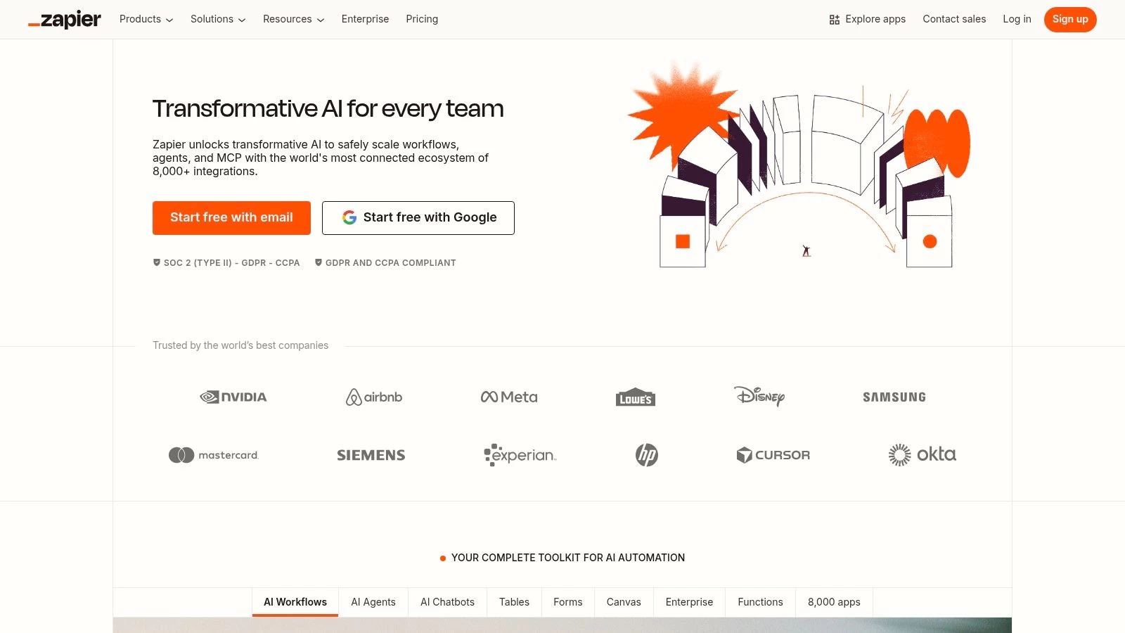 Zapier's workflow builder interface showing an AI automation step