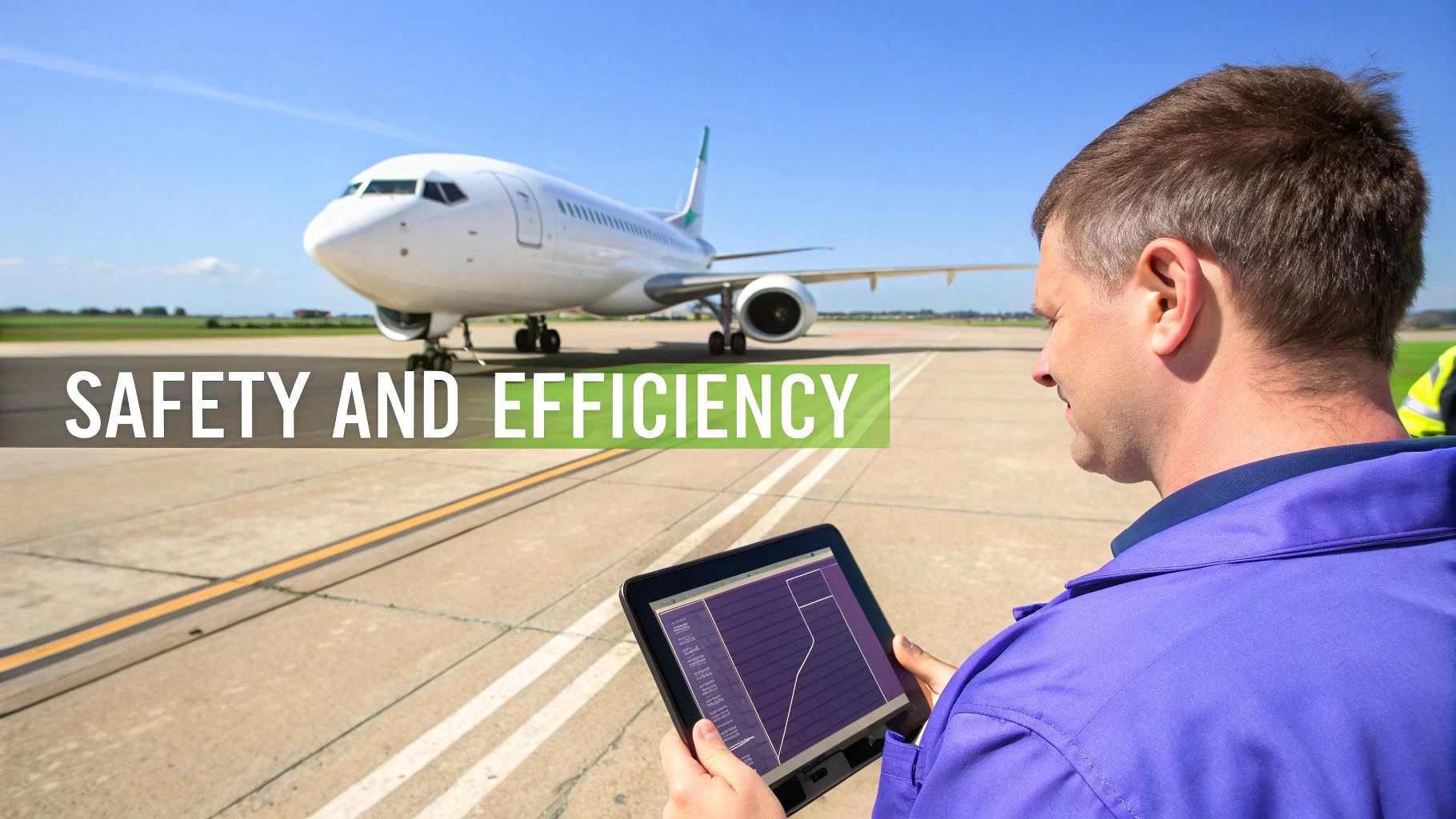 A pilot in a cockpit with data overlays, representing the benefits of FDM.